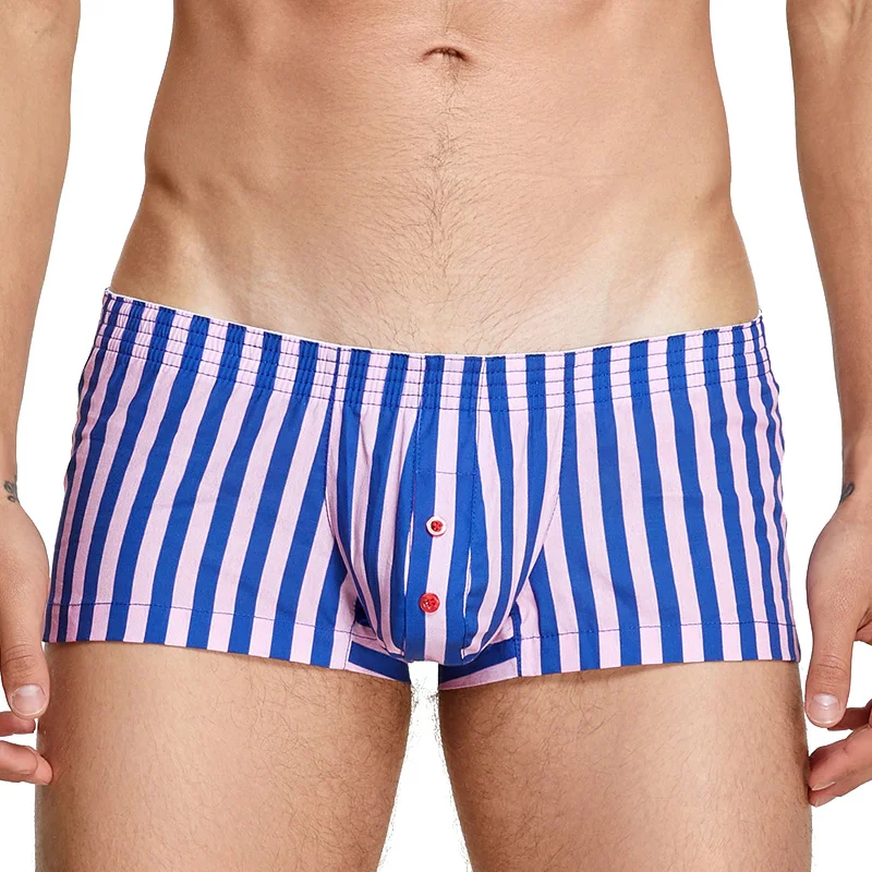 New  SEOBEAN men's short  male boxer  100% cotton spring Household striped Shorts Casual Shorts