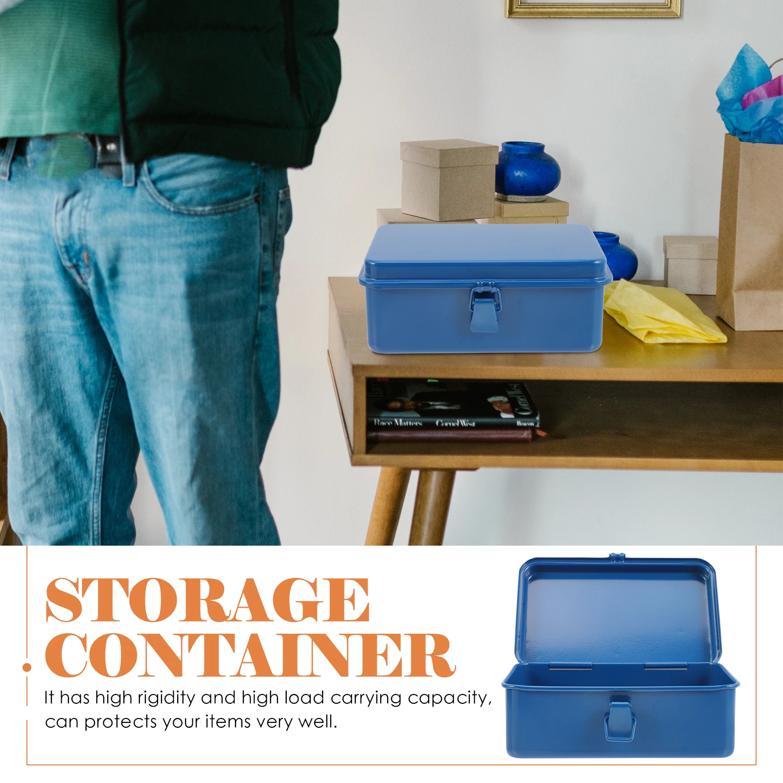 

Heavy Duty Iron Box Metal Storage Container Portable Toolbox For Tools Organization Workshop Car Repair Rigid Tool Case High