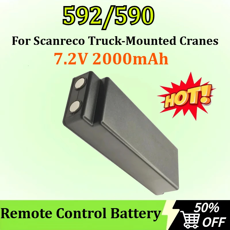 

Новый аккумулятор 592 590, 7,2 В, 2000 мАч для пульта дистанционного управления Scanreco, аккумуляторы для XCMG, крепления на грузовике, аксессуары для аккумуляторов