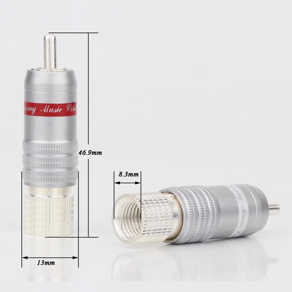 CMC 8236-WU-AG posrebrzane wtyczka RCA złącze RCA męskie połączenie przewód Plug złącze RCA Hifi Scre