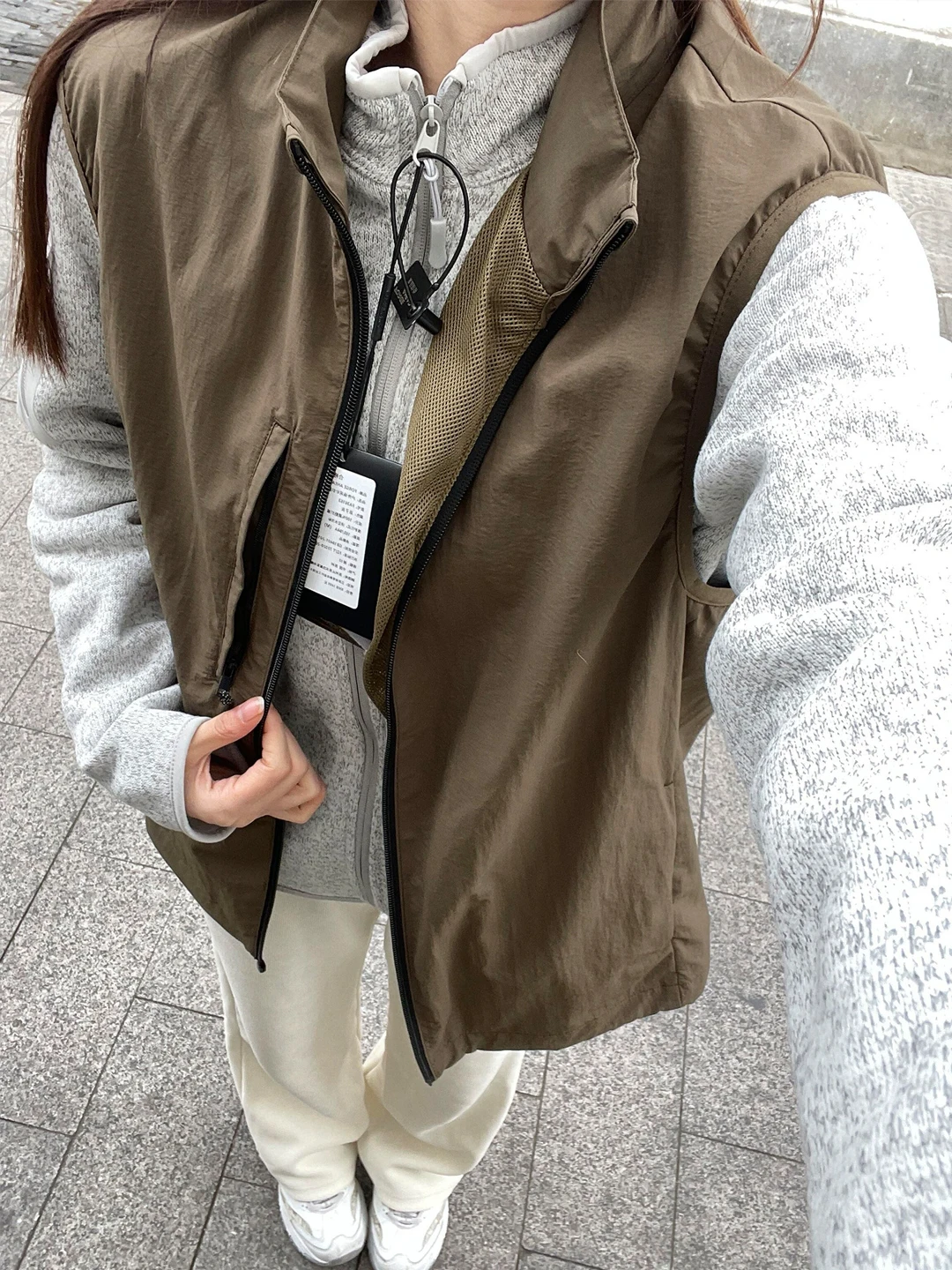 

Мужской осенний функциональный жилет цвета хаки для активного отдыха, тонкий, с воротником-стойкой, на молнии, для альпинизма и активного отдыха