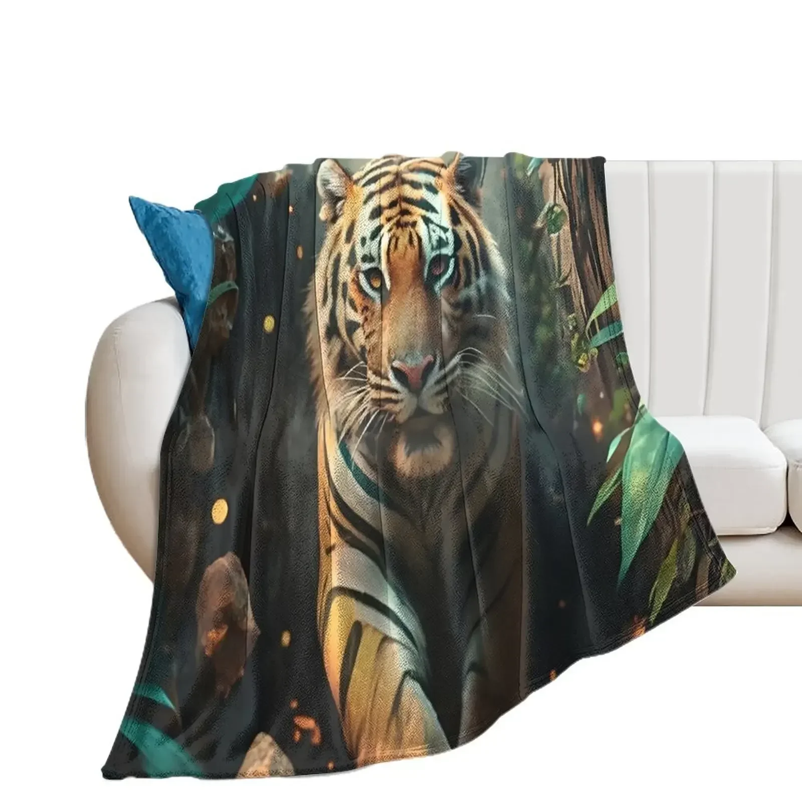 However, just as the tiger seemed ready to strike, it turned and walked away, disappearing through a hidden passag Throw Blanket