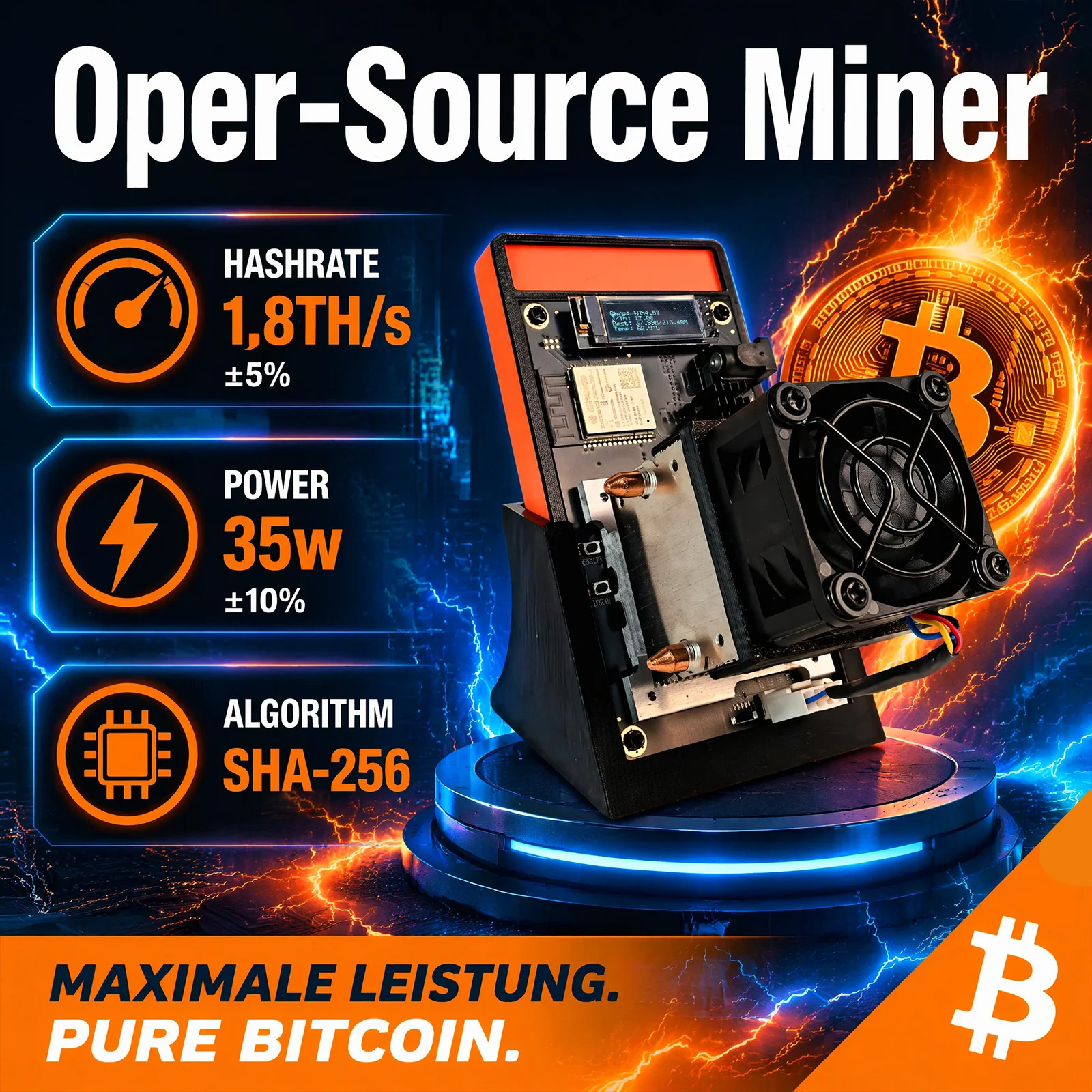 Bitaxe Gamma 601/602 Bitcoin Solo Mining Machine 1.7~1.8TH/s – Open Source Lottery Miner Overclockable ASIC, Personal Crypto Rig