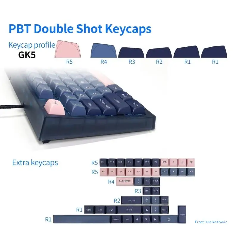 RGB LED Backlit Mechanical Keyboard,Portable Compact Waterproof PBT Keycap DropShipping