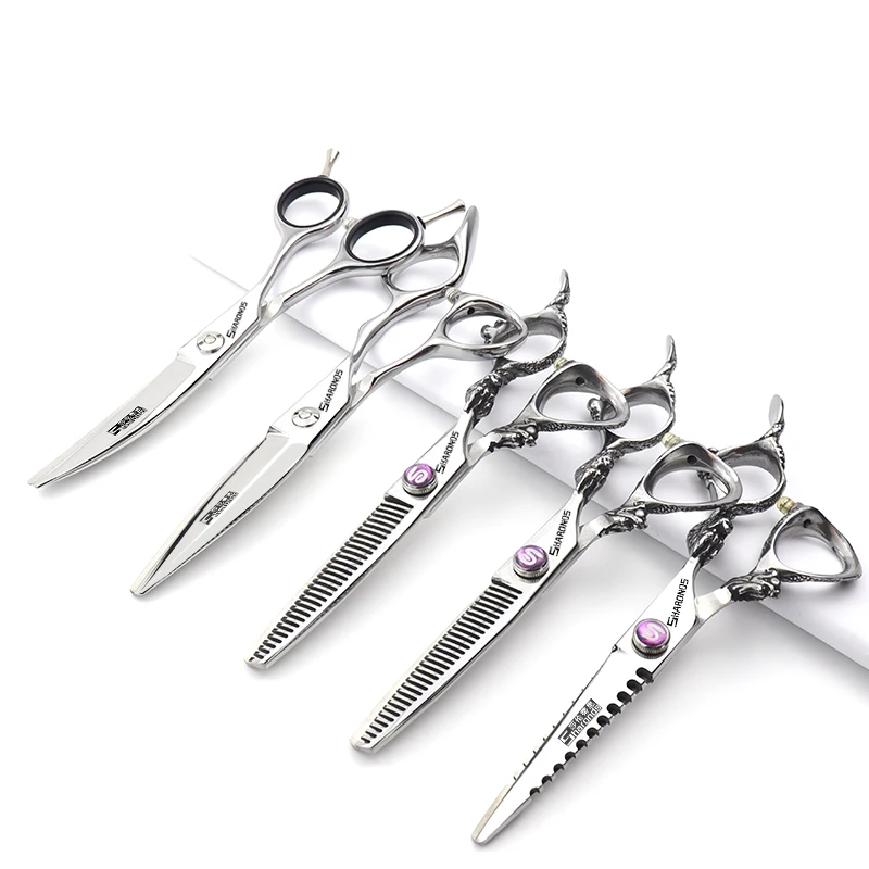 

6-inch Double Dragon Barber Scissors Professional Self Cutting Bang Artifact Flat Teeth Cutting Thin Broken Hair Set