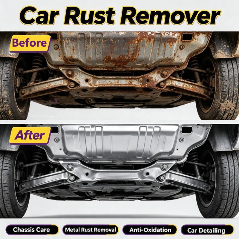Car Rust Remover Spray Safe for Auto Paint Metal Surface Treatment for Chassis, Wheels, Tools Prevents Corrosion Degreaser