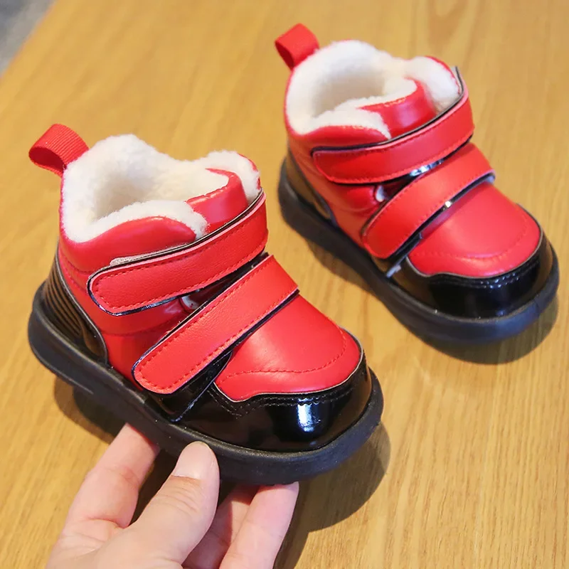 Winter Kinder Schneeschuhe Baby Jungen Schuhe Plüsch warme rutsch feste Mädchen kurze Stiefel Kleinkind Baumwolle Schuhe