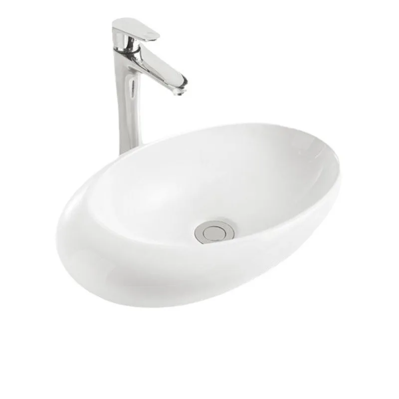 

Ceramic counter basin Modern simple goose egg oval hotel wash basin Home balcony Bathroom Wash table