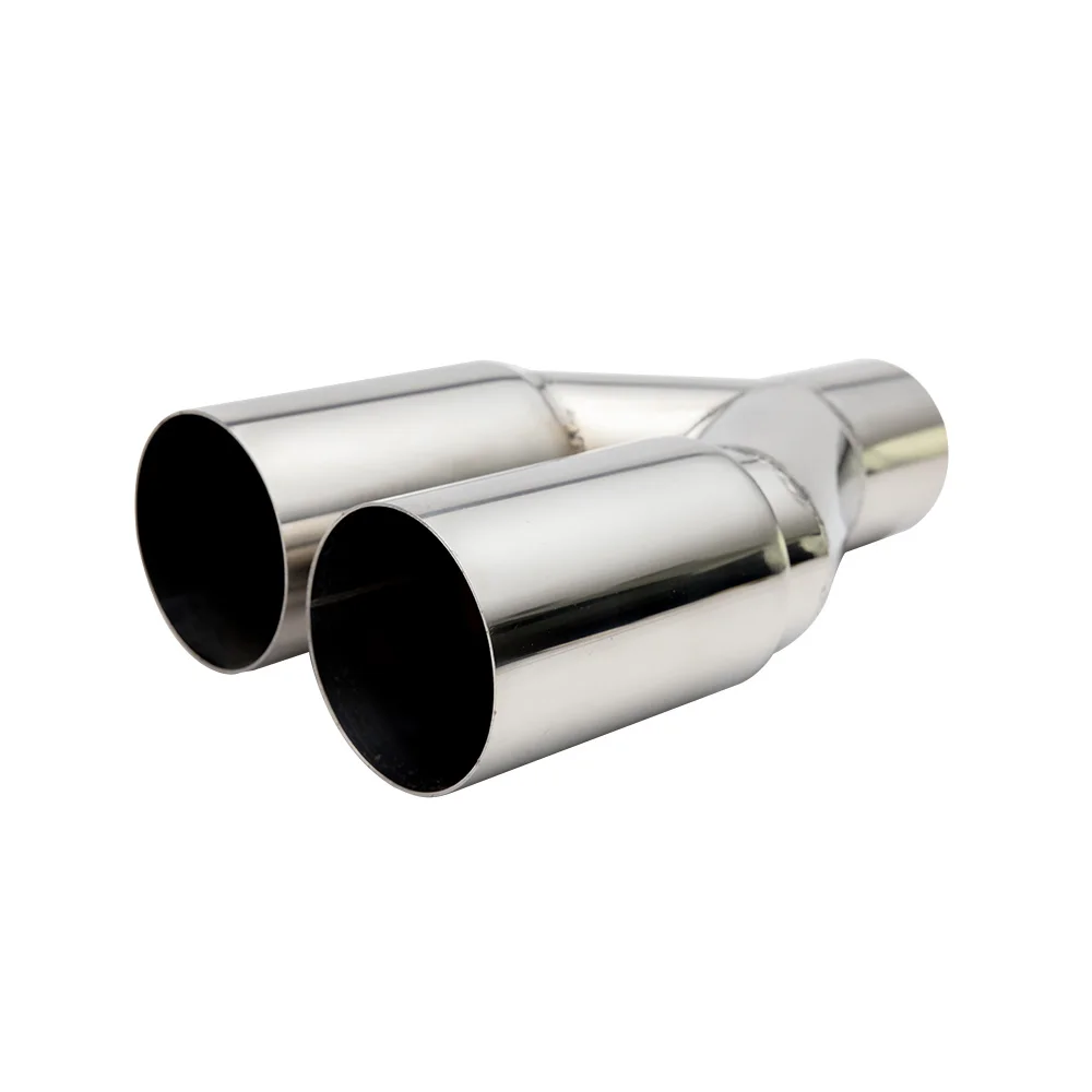 2.5'' Inch Stainless Steel Dual Exhaust tip 3'' Flat Cut Out muffler end pipe single layer