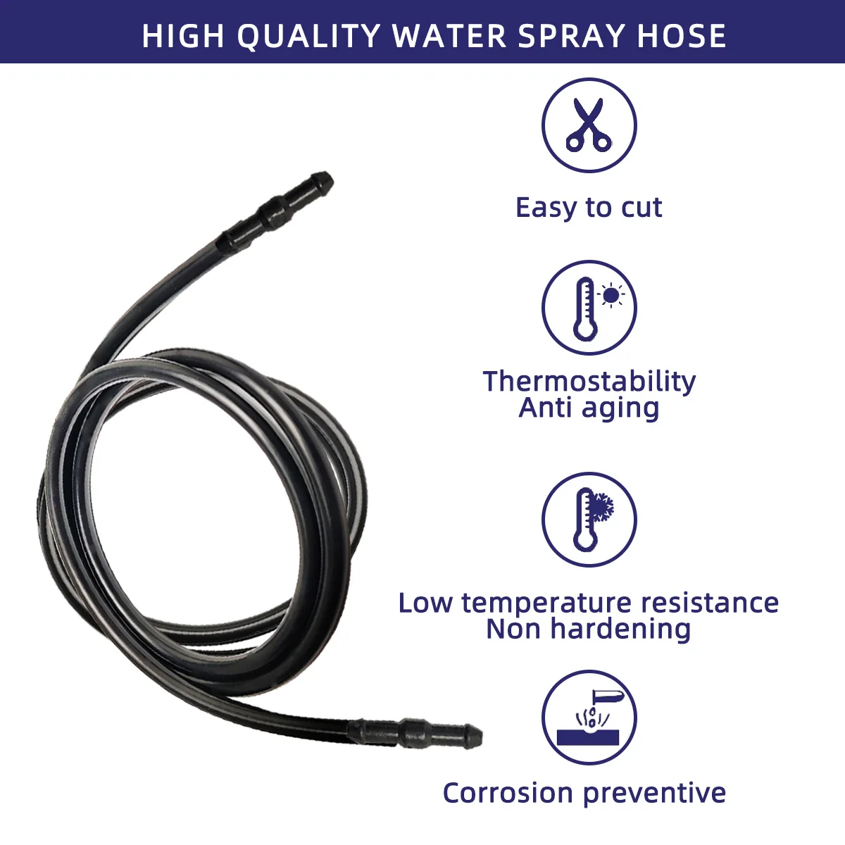 Universal 2-meter windshield washer nozzle hose with T Y direct head suitable for front windows headlight pumps automotive parts