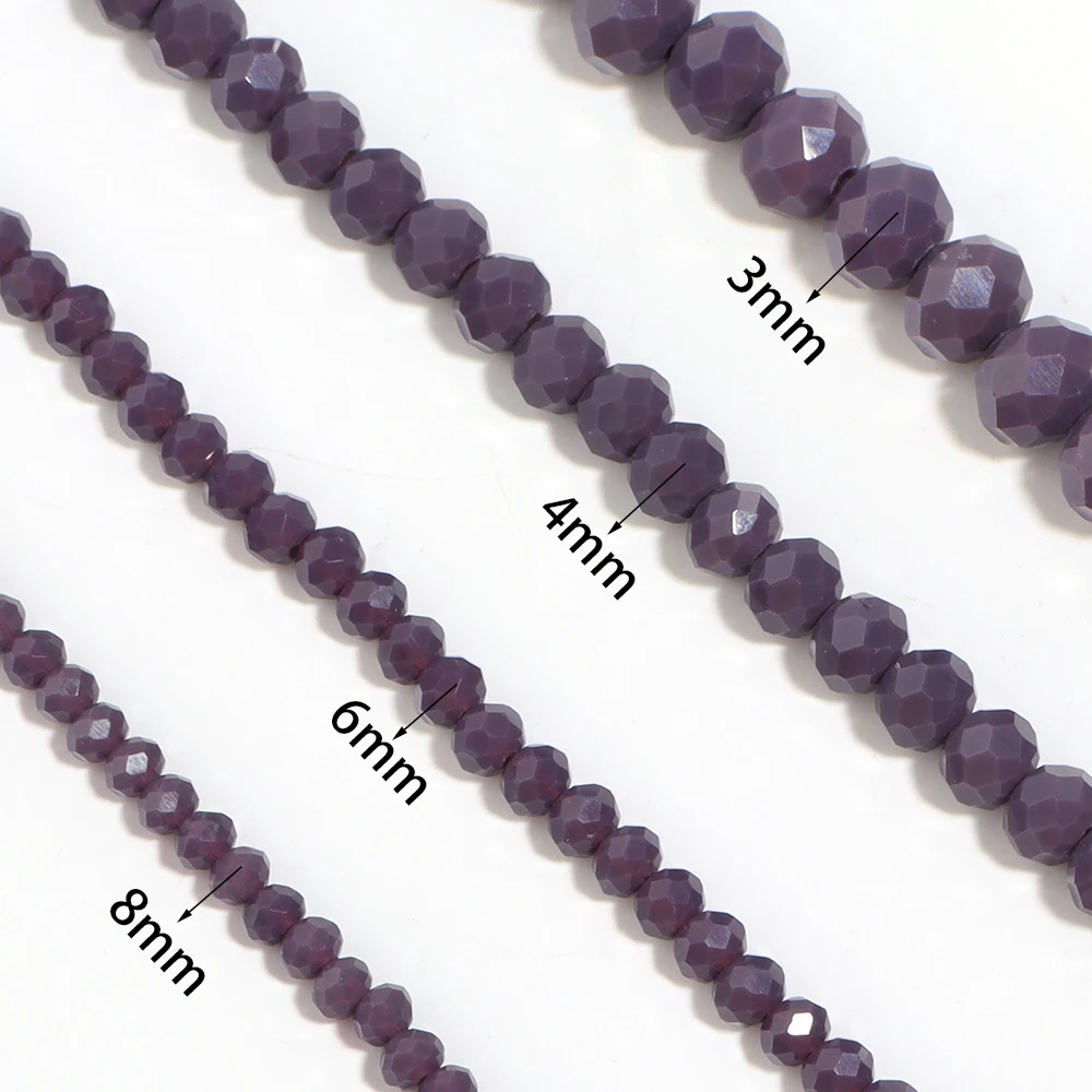 1Strand/Lot 3 4 6 8 10mm Rondelle Flat Faceted Crystal Beads Glass Spacer Beads For DIY Crafts Ornament Making Handmade Accesso