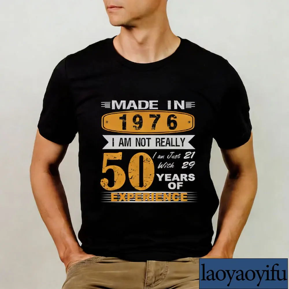 1976 Tee Fiftieth Birthday Shirts 50th Birthday Gift Shirt for Women and Men Vintage 1976 Shirt Gift for 50th Cotton T-shirts