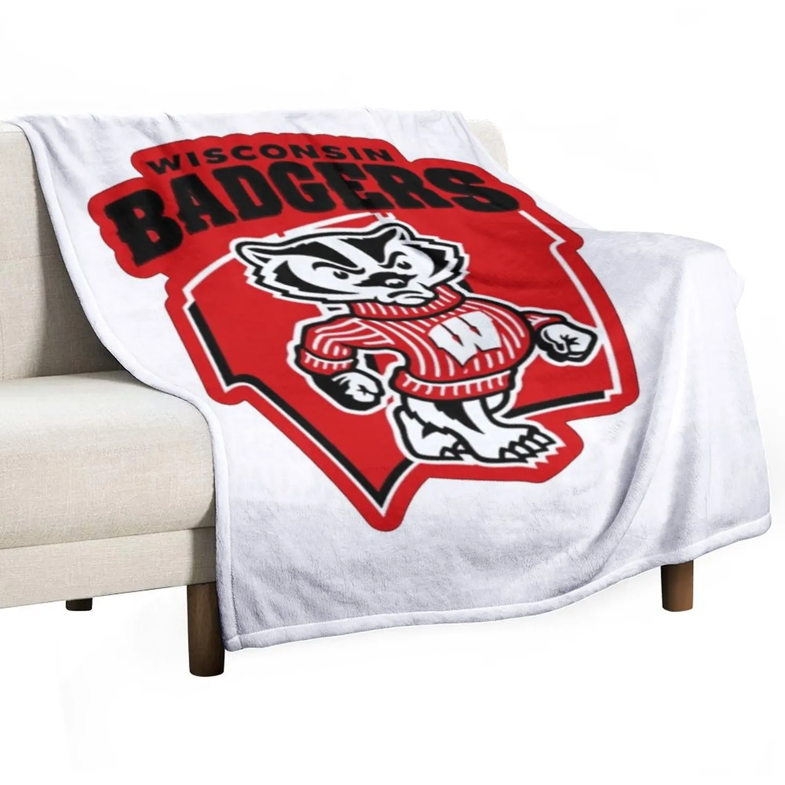 Dazzling Wisconsin Badgers Design Throw Blanket Soft Big christmas decoration Beach Blankets