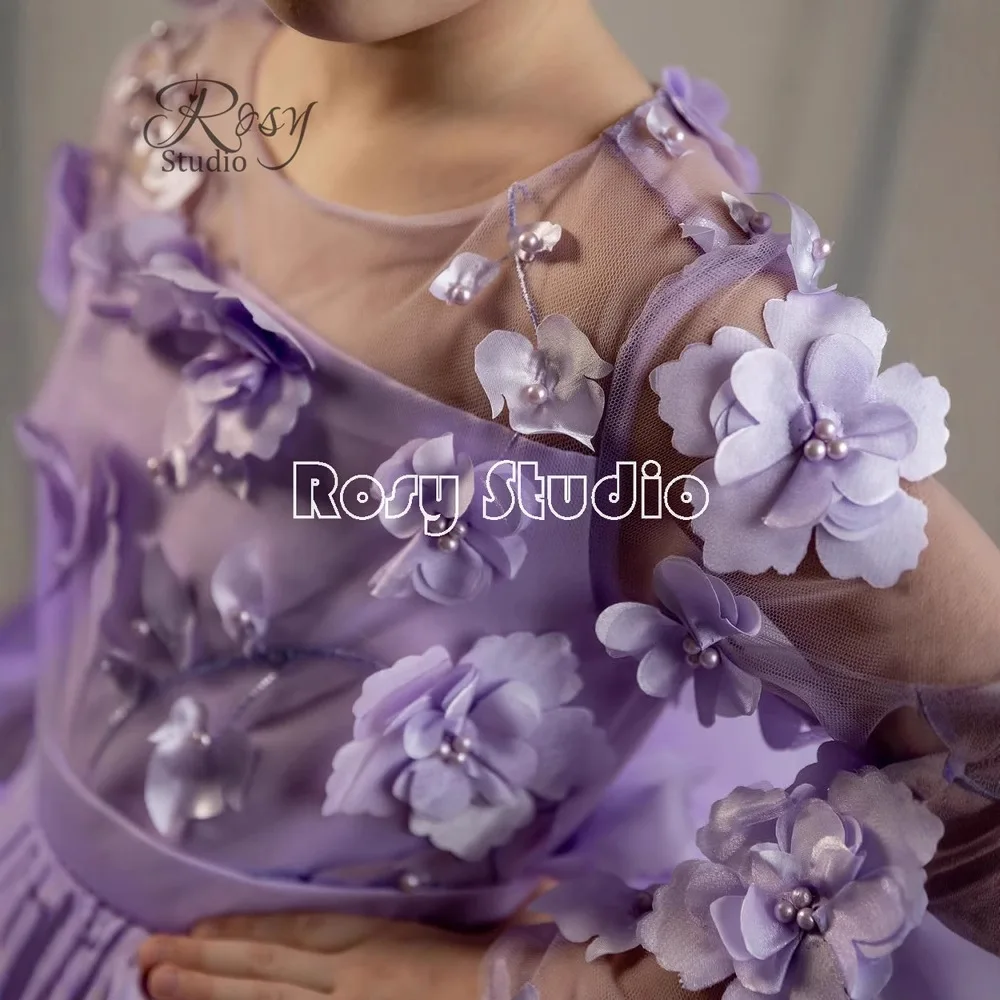 KLFLGDNew purple party dress for girls graduation speech dress for girls  catwalk beauty pageant fluffy tile dress for 3-10 years - AliExpress 1501