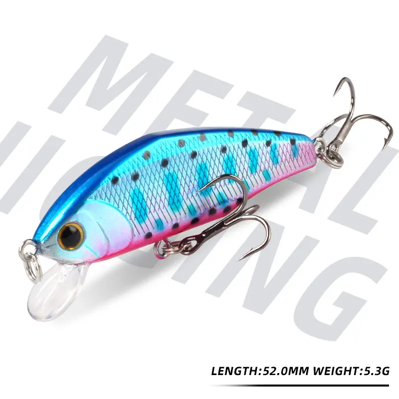 Cebos duros Magic Works Micro Minnow pesca de lubina 5,3g 52mm Jerkbait cebo Artificial Wobbler Mini señuelo de trucha pequeño pececillo hundido - imagen 4