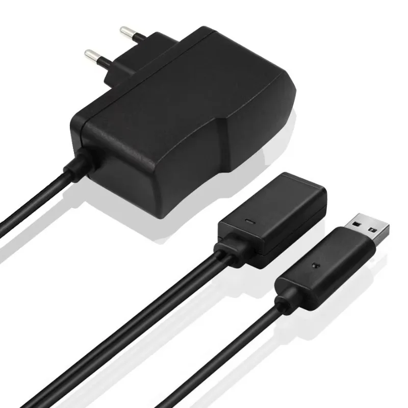 Netzteil mit USB-Kabel zum Aufladen für Xbox 360-Ladegerät, EU/US-Stecker, USB-AC-Adapter für KI-Nect-Sensor-Netzteil