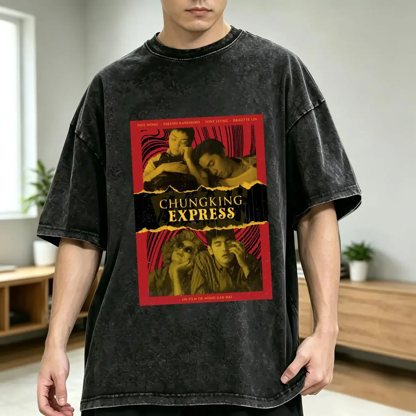 washed T Shirt Chungking Express long or short sleeves vintage Washed Casual Stylish Unisex Slightly Breathable