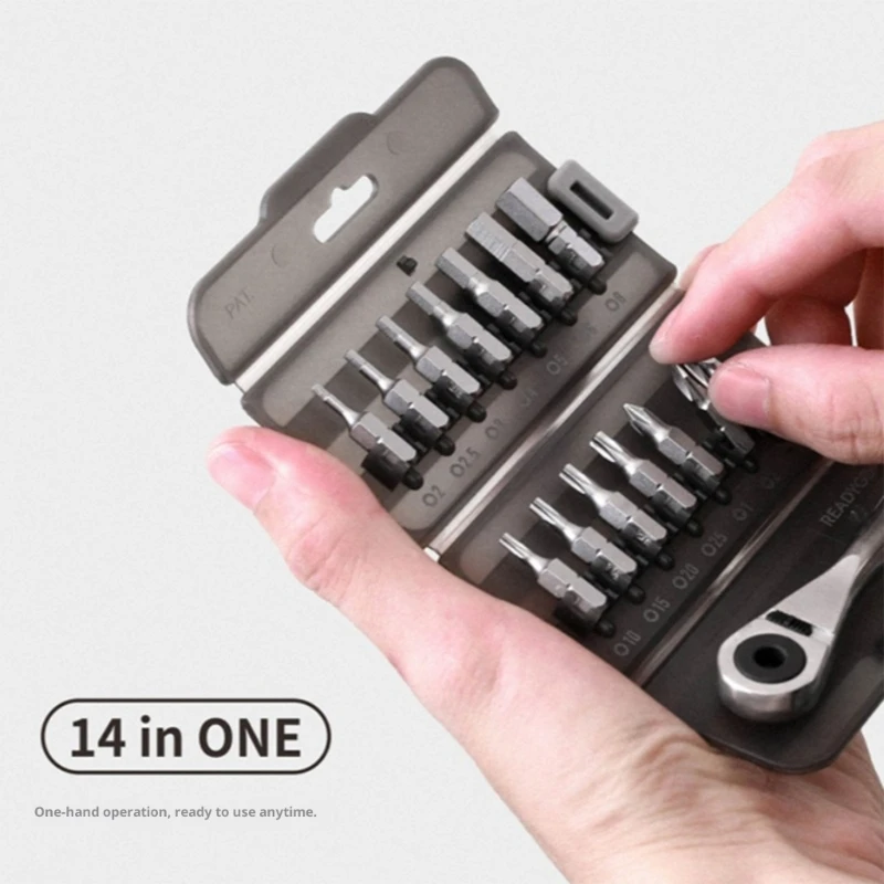 Compacts Cycling Repair Tool 15 In 1 Bicycls Ratchet Wrench Set Foldable Detachable Tool Screwdriver Tip Enduring 69HD