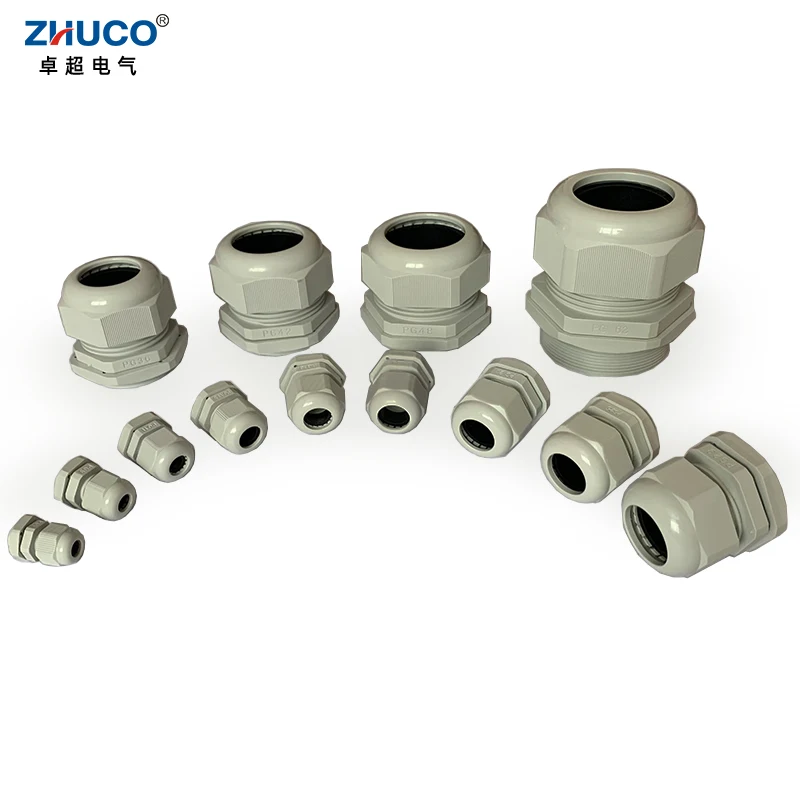 ZHUCO 10Pcs PG16 Grey Plastic Waterproof 10-14mm Nylon Cable Gland Cover Cord Protector For Home/Garden/Outdoor Lighting Wire