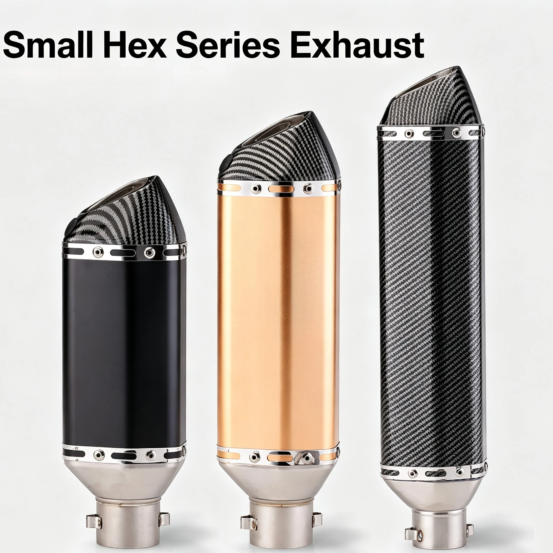 Motorcycle Exhaust Muffler End Section, Modified Small Hex Tip for Scooter RS100 JOG Cygnus-X6 GY6 Universal