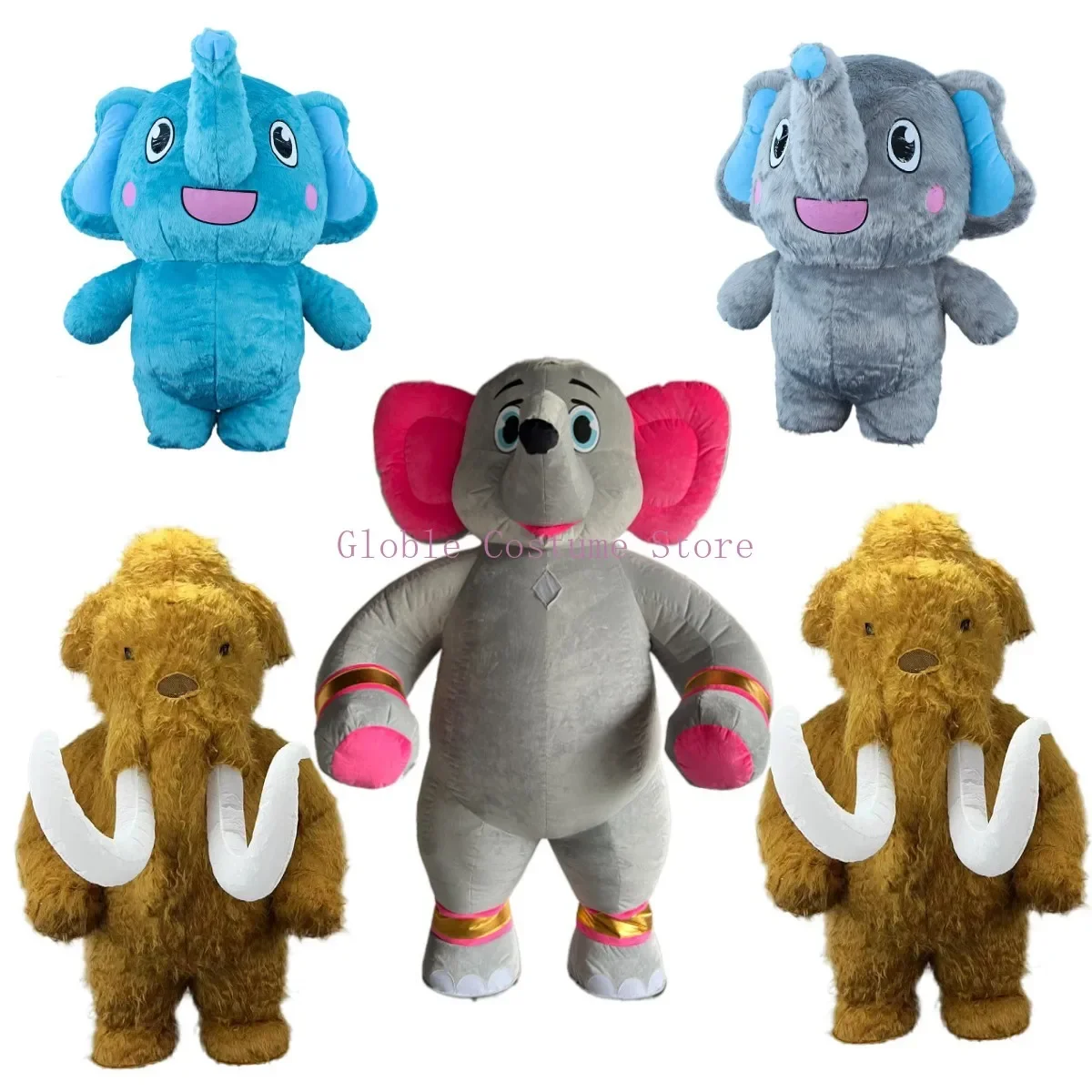 

COSPLAY Standing Elephant Mascot Party Wedding Full body Elephant Suit Plush Brown Blow Up Elephant Suit Inflatable Mascot