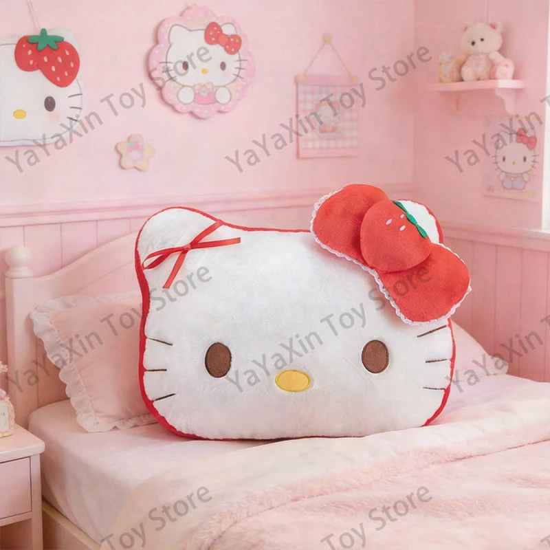 

Подушка-игрушка Sanrio Hello Kitty «Красная клубника», супермягкая плюшевая кукла-кошка, милый мультяшный персонаж, подарок на день рождения для девочек
