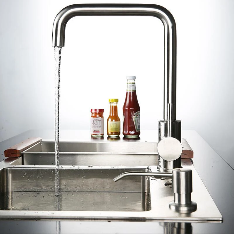 304 Stainless Steel Kitchen Basin Hot And Cold Water Faucet