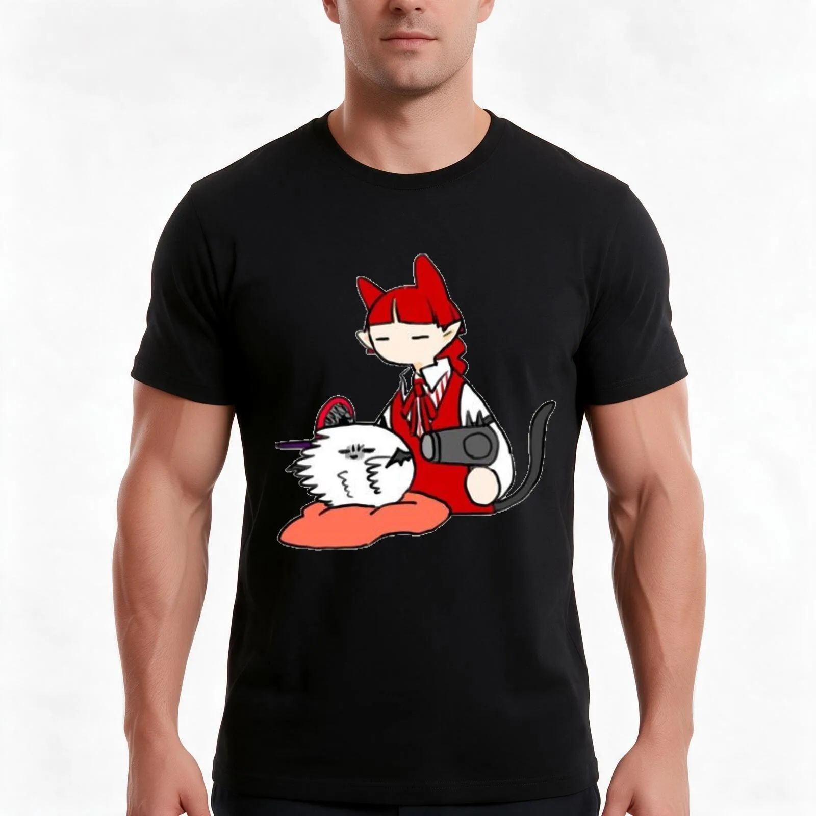 Eggie and Opera Chibi (Welcome to Demon School Iruma) T-Shirt Summer Casual Cotton Tee Oversized Streetwear Tops 100% Cotton