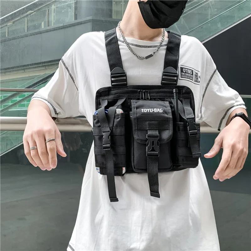 Chest Bag Hip-hop Streetwear Men Chest Bags  Fashion Unisex Tactical Vest Backpacks Multi-function Sport Travel Chest Pack