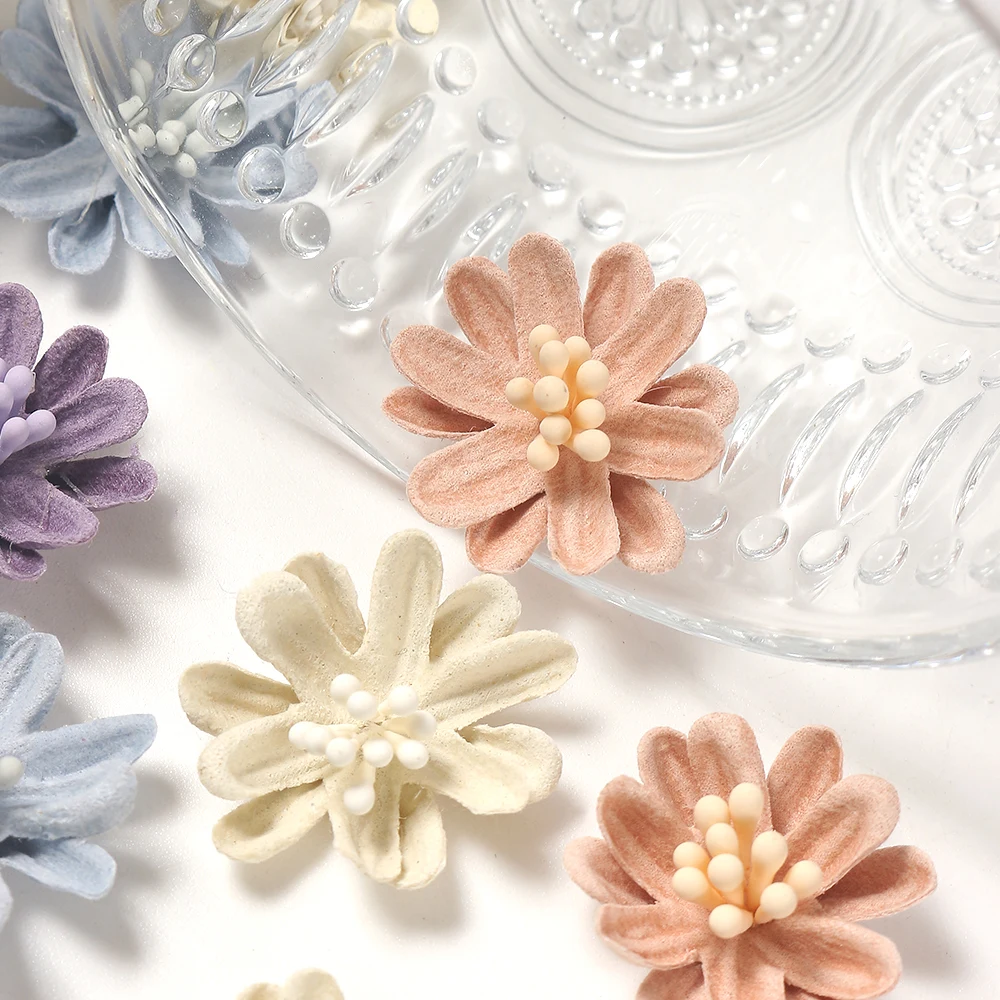 10/20PCs 2cm Artificial Flowers Heads Silk Fake Flowers for Home Decor Marriage Wedding Decoration DIY Craft Garland Accessories