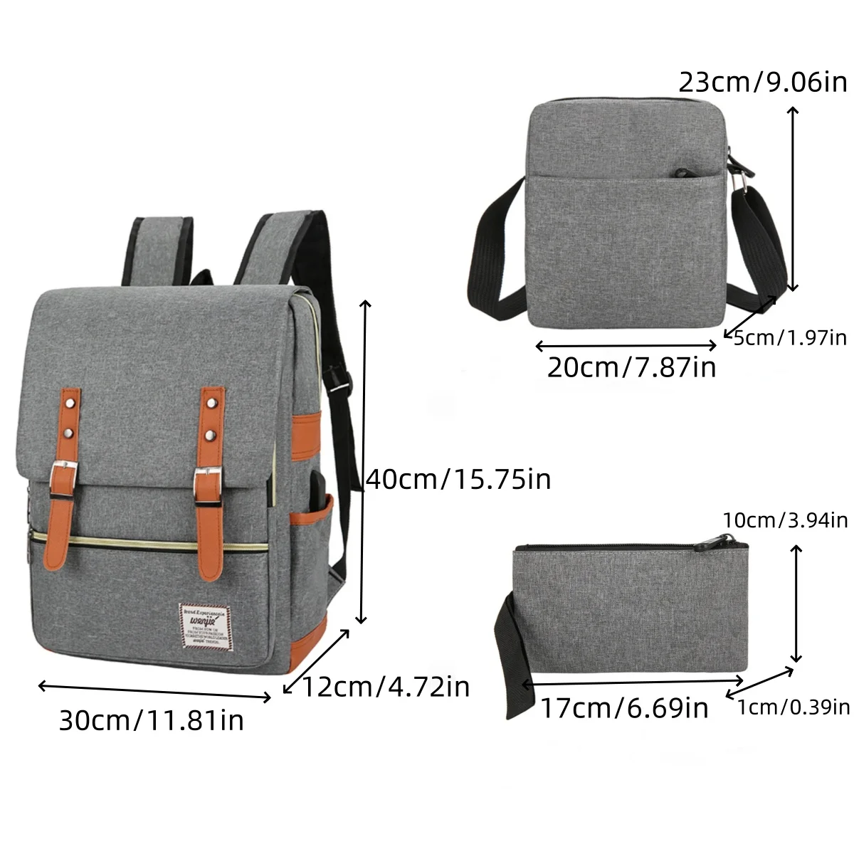 3-delige set, reiscomputerrugzak, zakelijke duurzame rugzak, schooltas voor studenten voor mannen en vrouwen, opbergtas met grote capaciteit