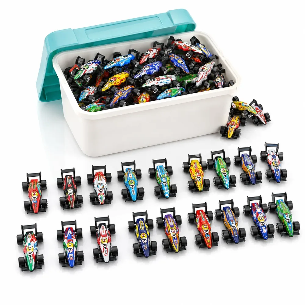Pull Back Toy Die-cast Cars Mini Formula-Style Speedway Race Cars for Kids Children, Random Color and Style
