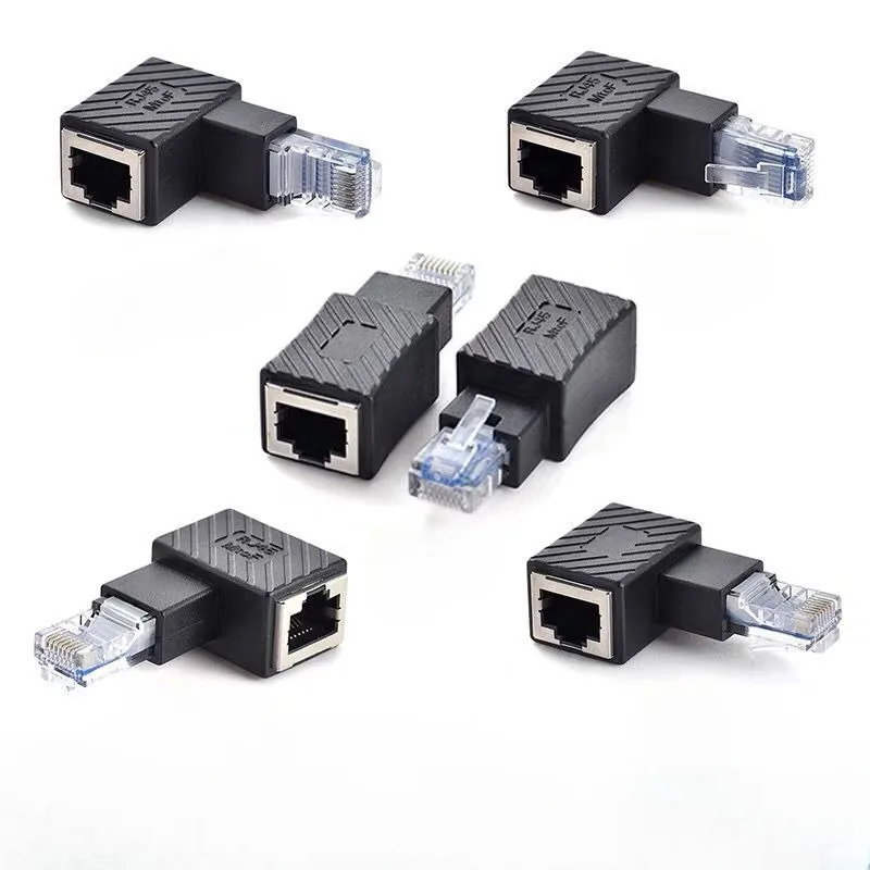 RJ45 Male To Female Elbow Network Cable 90 Degree Network Signal Adapter RJ45 Male To Female RJ45 Network Extension