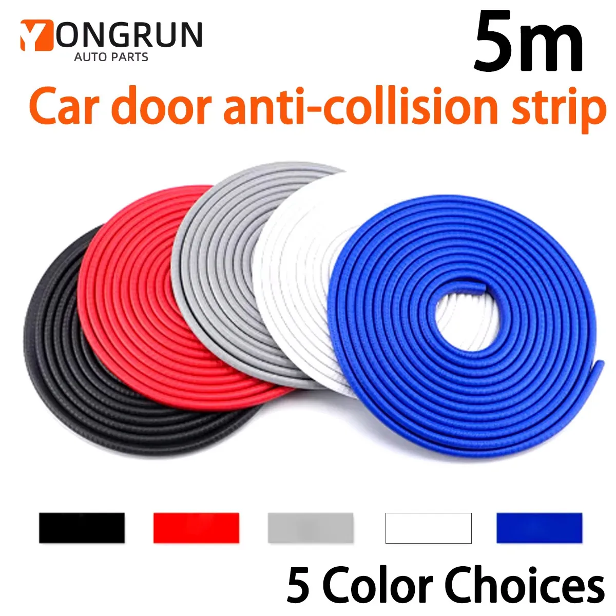 YONGRUN High Quality Car Door Anti-Collision Strip Protective Strip U-Shaped Door Sealing Rubber Strip Decorative Car Strip 5m