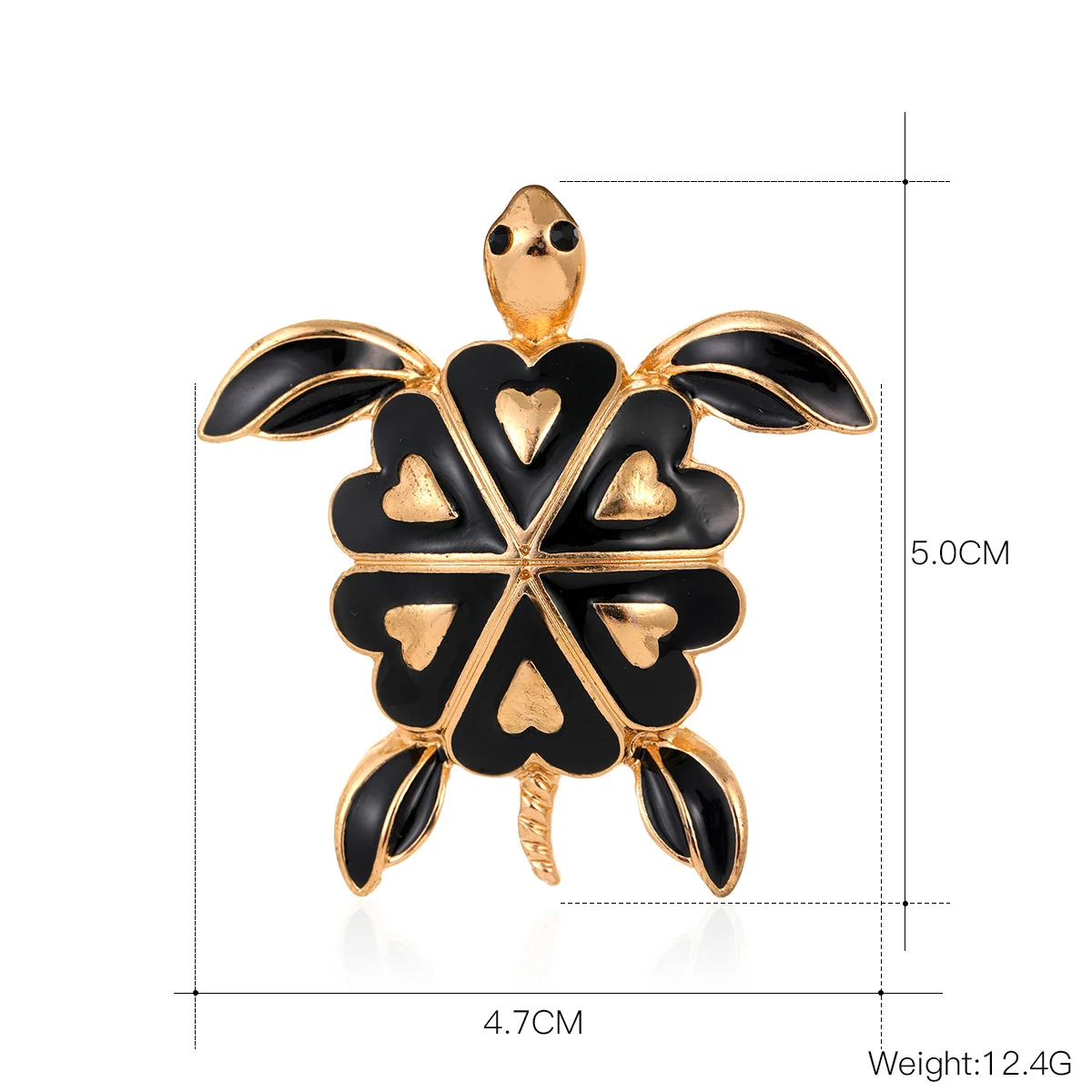 Alloy dripping love black turtle brooch niche design jewelry coat coat fixed turtle pin