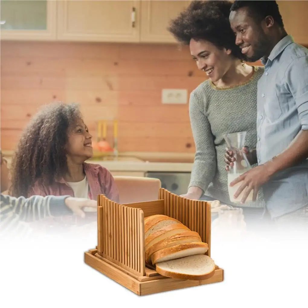 Bamboo Bread Slicer Board Set Home Use Efficient Simple Manual Slicing Tool Bakeware Accessory Slice Tray Accessories