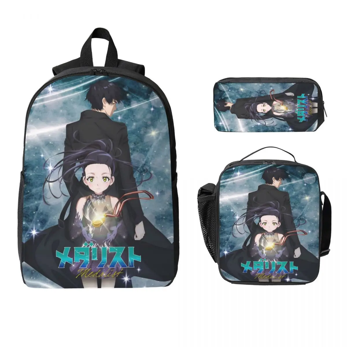 

3 шт. набор школьных сумок на тему медалей для детей, пеналы, наборы рюкзаков с ланч-бокс для школьников, рюкзак