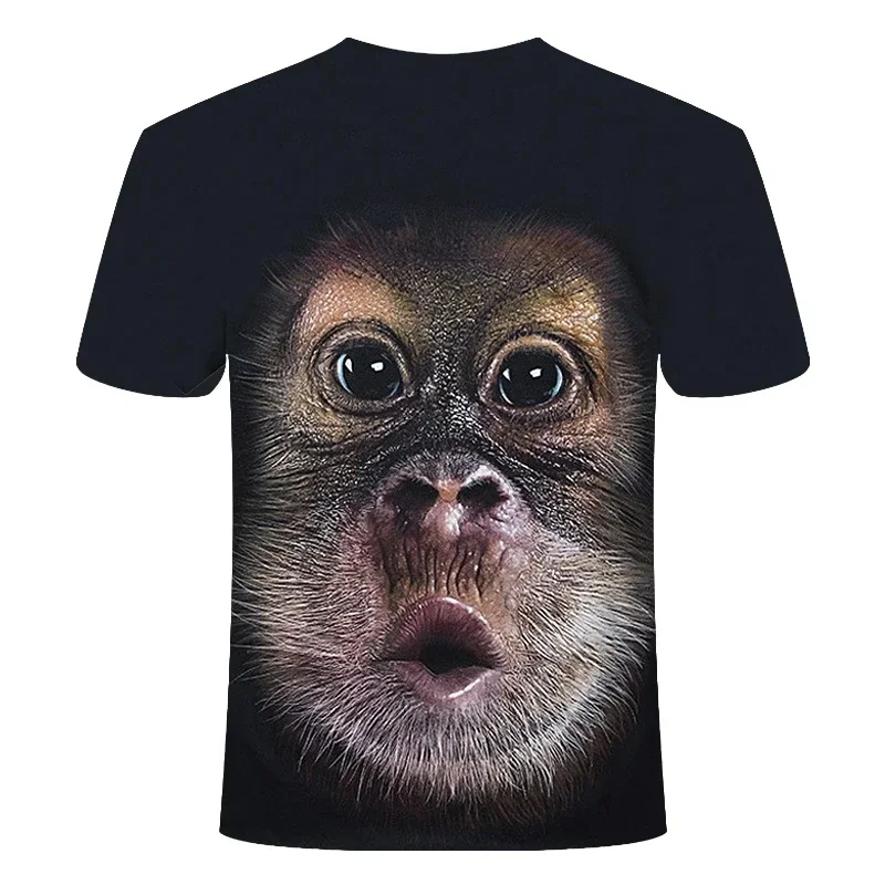 Fashion Funny Monkey Summer Casual Animal Pattern Men\'s T-Shirt New Harajuku Personality Tees Hip Hop 3D Print Short Sleeve Tops