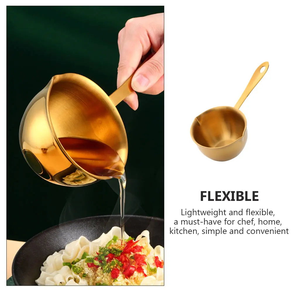 

Mini Sauce Pot Stainless Steel Small Pan Lightweight Pour Oil Pot For Kitchen Milk Cheese Melting Portable Saucepan