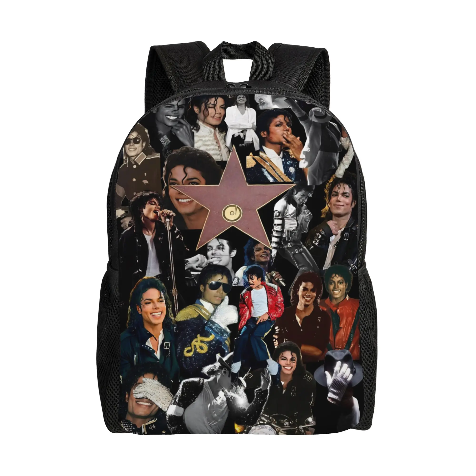 M-Michaels MJ King Music Backpack for Men Women Cool Student Business Daypack  Laptop Computer Canvas Bags with Pocket