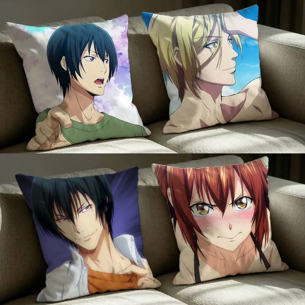 G-Grand B-Blue Anime S3  Square Sofa Pillow Cover Solid Color Living Room Home Decor Cushion Case