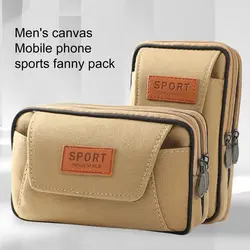 Camuflagem Canvas Mobile Phone Bag, Suporte da correia impermeável, Universal Celular Bolsa, Bolsa de bolso, Outdoor Sports Bags