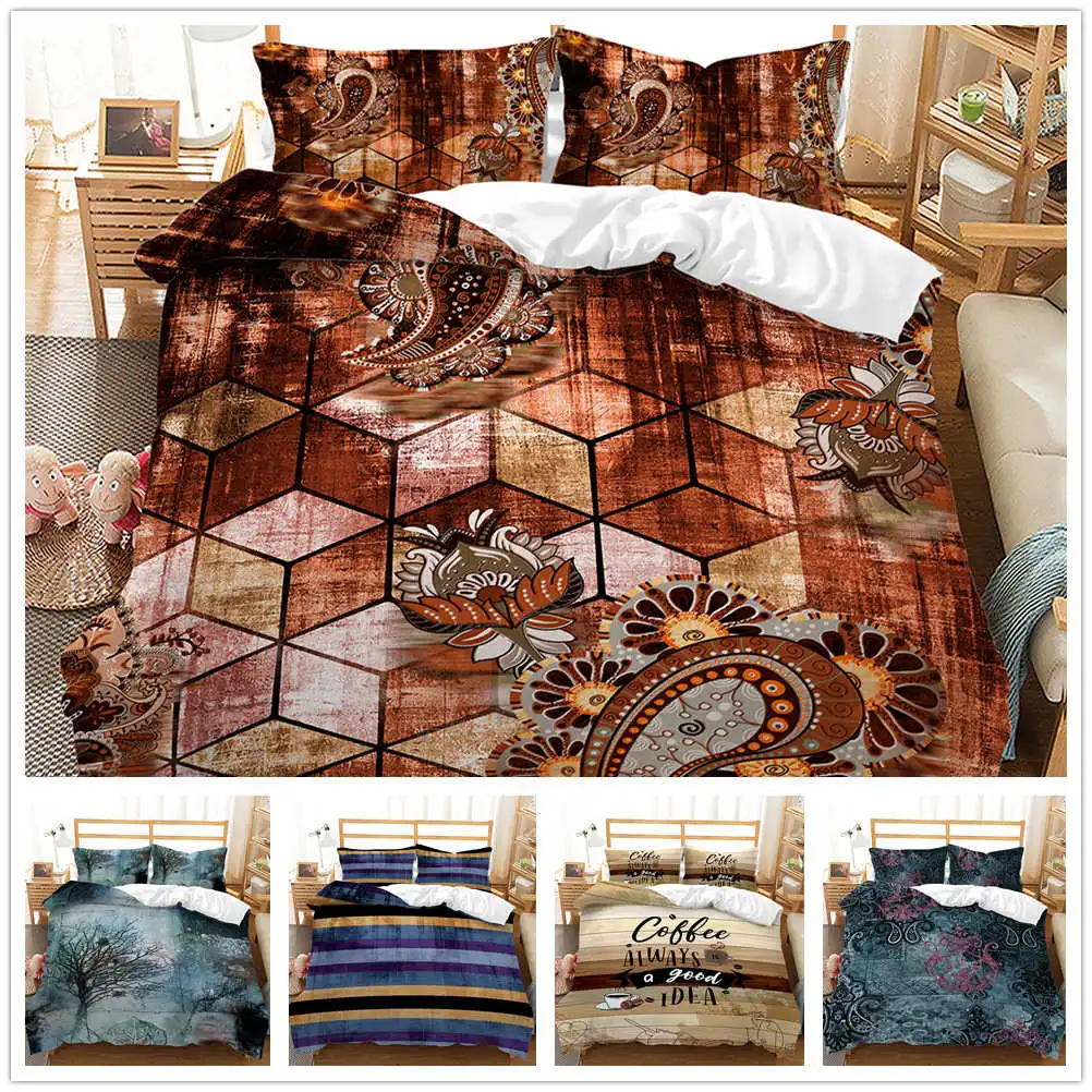 الرجعية نمط الطباعة الرقمية عبر الحدود عدة وشاح قفازات قبعة مجموعة مادة القطن الشتاء جمع لا العلامة التجارية المسجلة