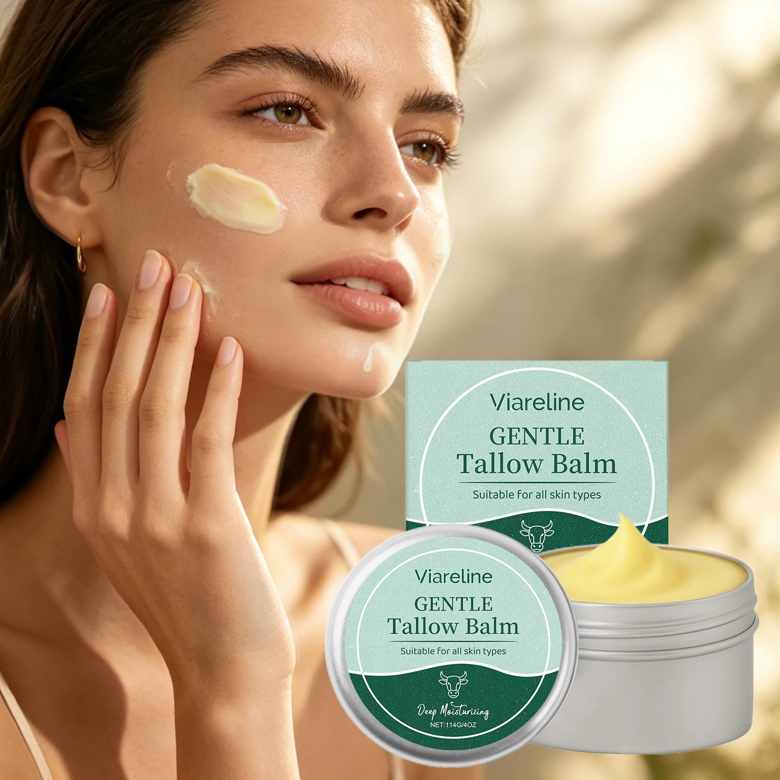 

Beef Tallow Balm Non-Greasy Nourishing Moisturizing Improve Elasticity Soft Smooth Glow Stabilizing Dry Skin Repair Skin Care