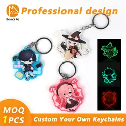 Custom Keychain Glow In The Dark Acrylic Keychains Photo Customized Anime Charms Personalized Design Keychains Customized gifts