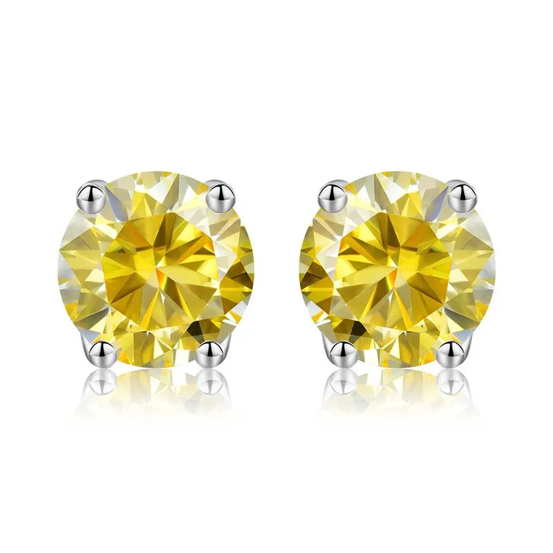 Stylever Real 0.5-2ct D Color Multicolor Moissanite Diamond Stud Earrings for Women 925 Sterling Silver Wedding Luxury Jewelry