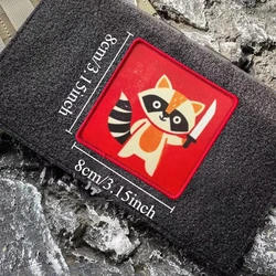 Parche táctico mapache con velcro para mochila militar