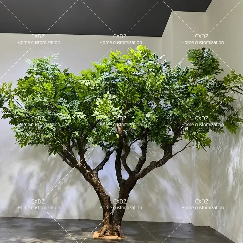 Simulation Green Plant Decoration Artificial Lacquer Tree Indoor Potted Fake Tree Ornament Large Scale Landscaping Floor