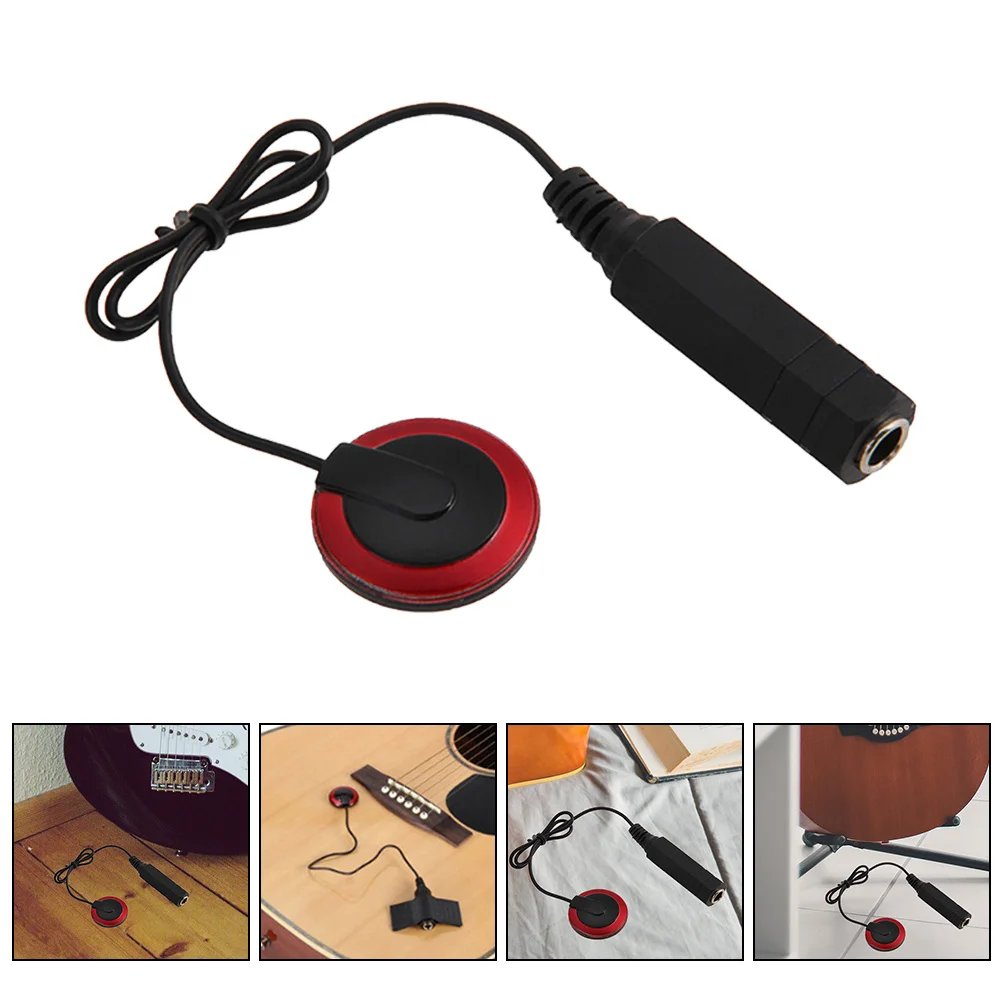 

1Set Guitar Sound Pickup Transducer Self-Adhesive Mounting Plug-and- Fidelity Output Compatible with Ukulele Banjo Folk