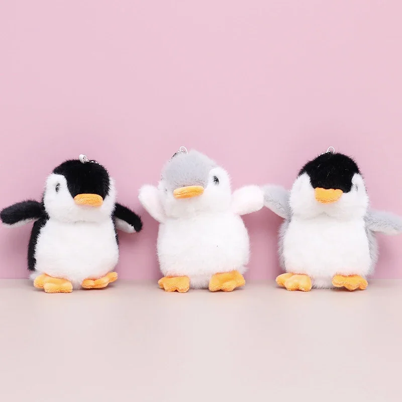 

10cm Plush Soft Stuffed Toy Keychains Cute Cartoon Penguin Doll Bag Charms Pendant Accessories Car Keyrings For Kawaii Gift